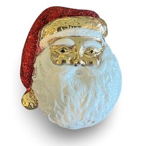 Vintage Christmas Holiday Santa Claus Red Gold Brooch Plays Christmas Music